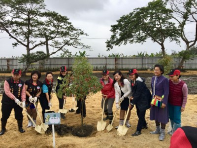 花蓮縣縣長徐榛蔚、花改場場長杜麗華、林管處處長楊瑞芬、立委蕭美琴等貴賓共同植樹 